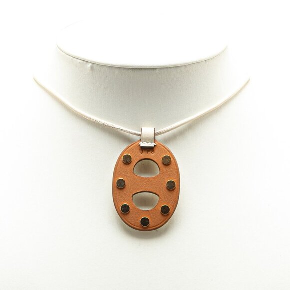 HERMES Brown Leather Necklace - Picture 7 of 7